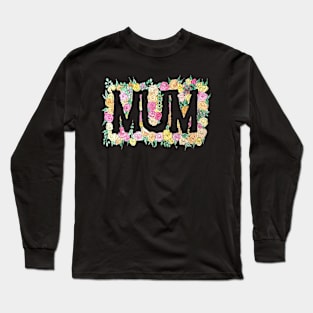 MUM - Floral - Watercolour Long Sleeve T-Shirt